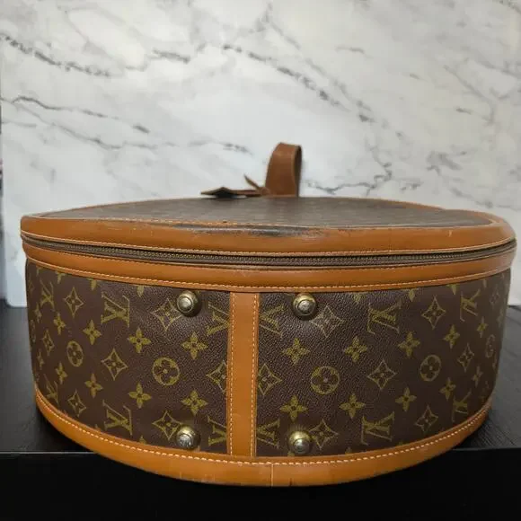 Louis Vuitton French Co. Hat Box bag Vintage Boite Chapeau monogram LV trunk - Picture 6 of 16